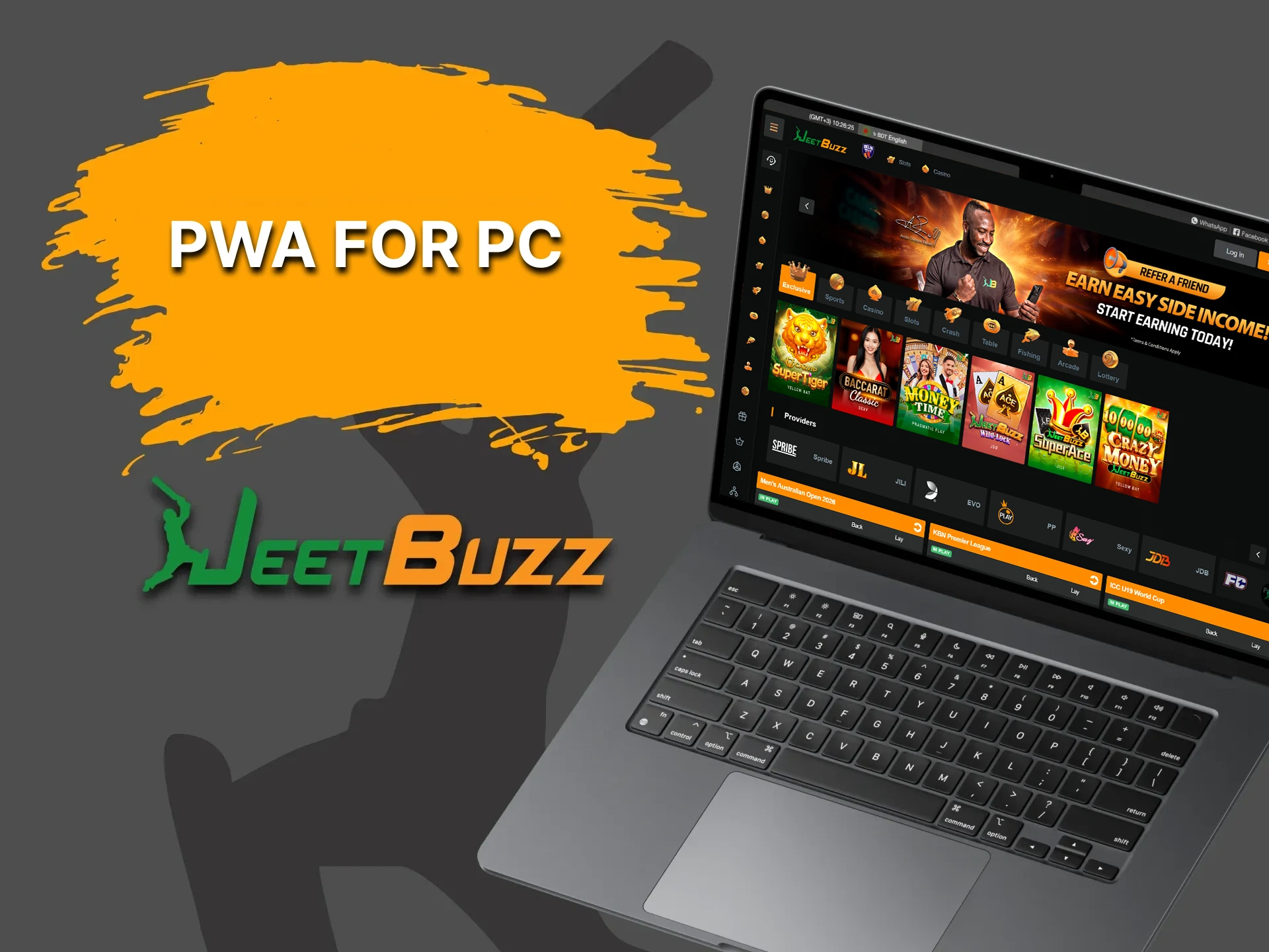 Install the PWA version of the JeetBuzz app for a seamless gaming experience on your PC.